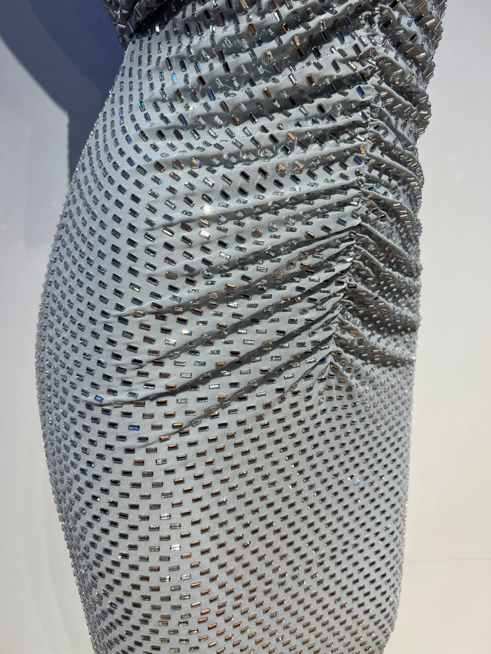 Silver Metallic Column Evening Gown - OWNCI Silver Metallic Column Evening Gown - OWNCI