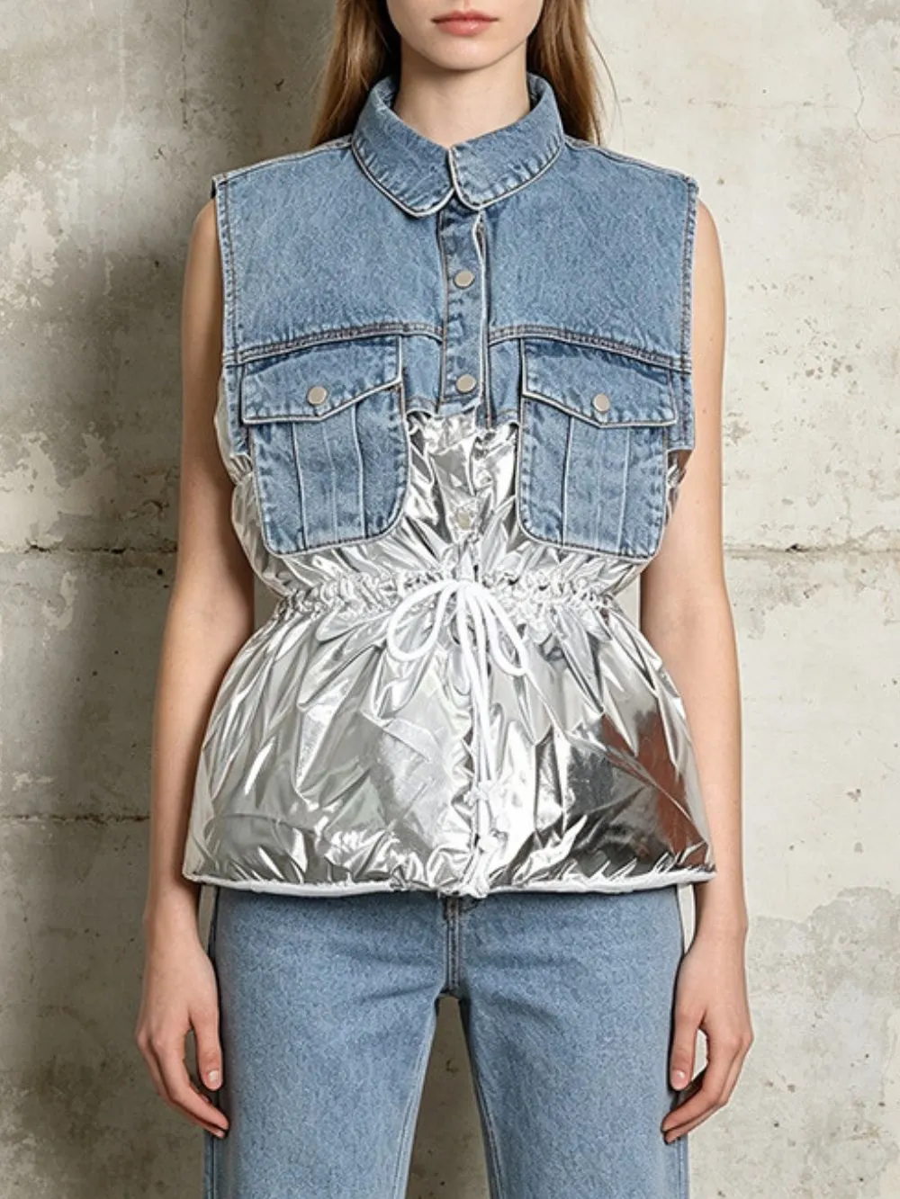 Mihaela Denim Patchwork Jacket - OWNCI