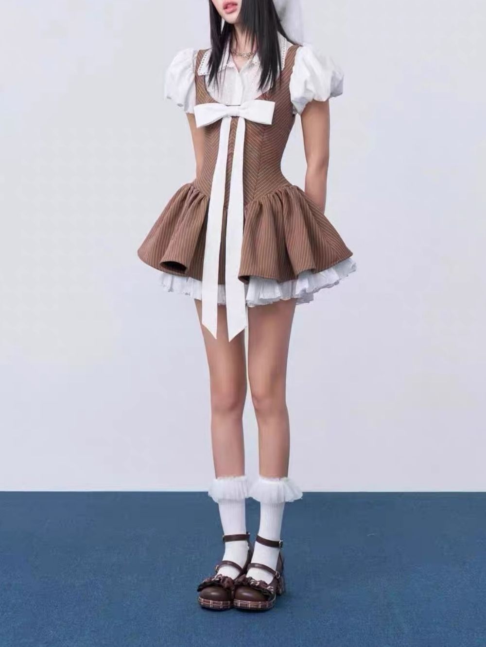 Mayme Puff Sleeve Bow Mini Dress - OWNCI Mayme Puff Sleeve Bow Mini Dress - OWNCI