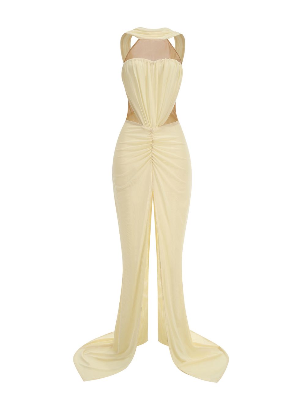 Merab Yellow Slit Maxi Dress - OWNCI