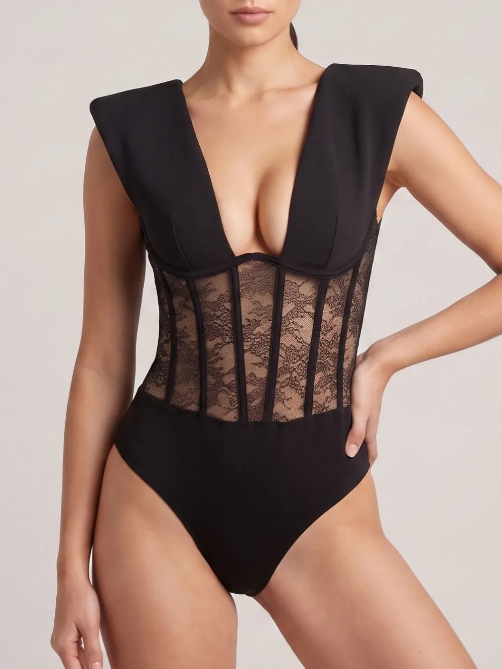 Meri Black Lace Bodysuit - OWNCI