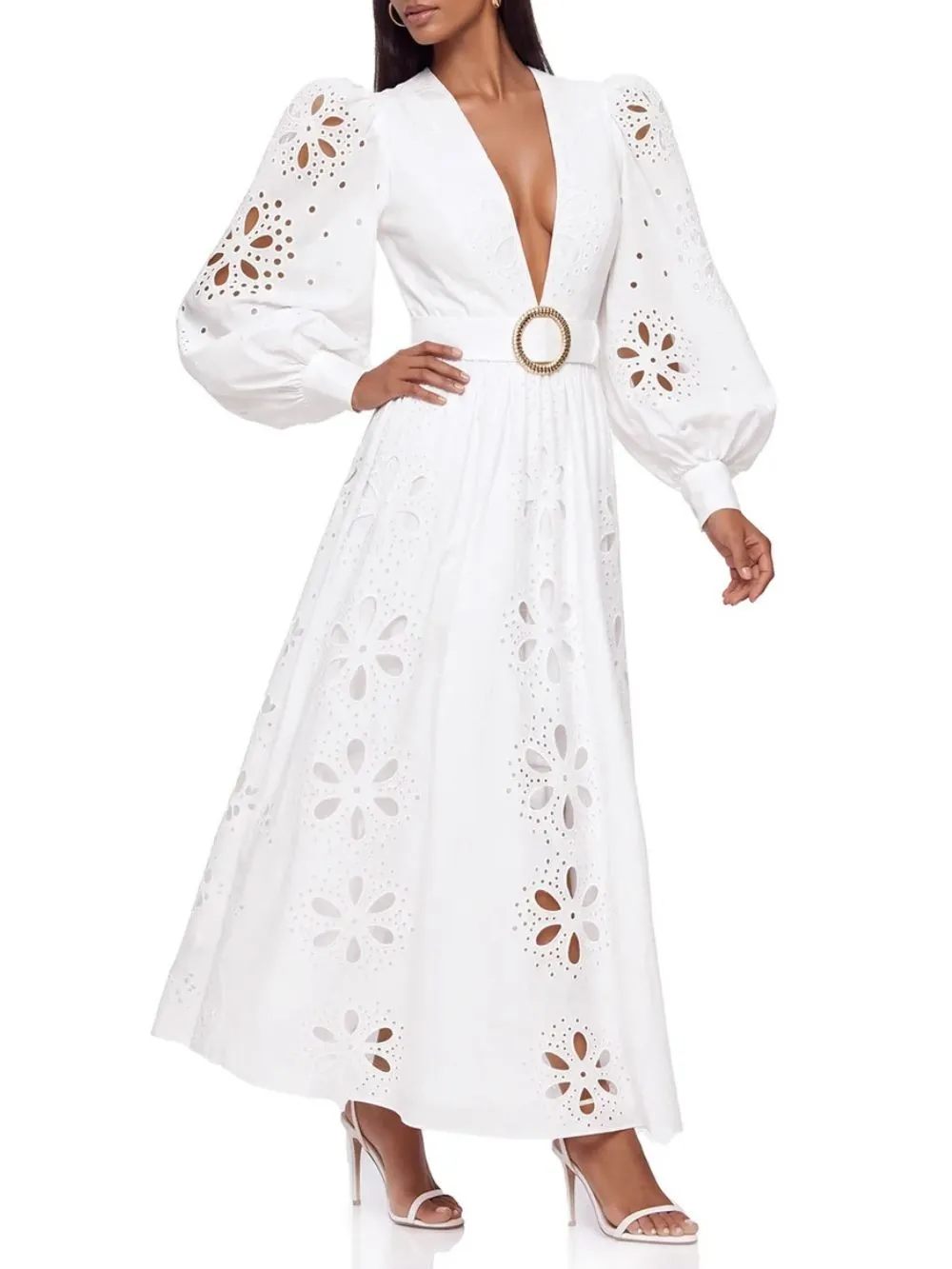 Elvokai V Neck Cutout Maxi Dress - OWNCI Elvokai V Neck Cutout Maxi Dress - OWNCI