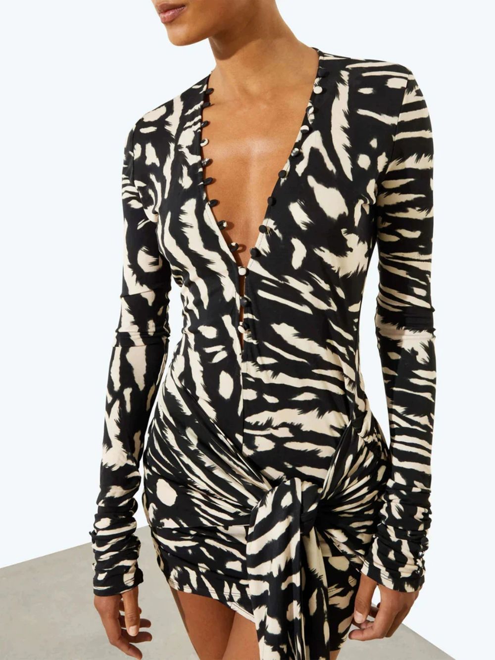 Mavis Printed Long Sleeve Mini Dress - OWNCI