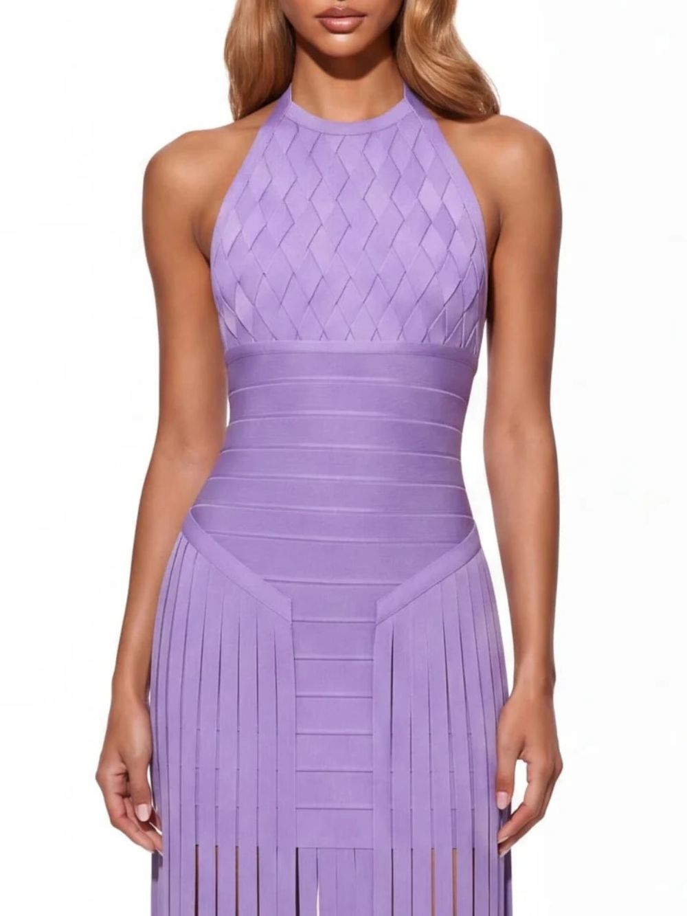 Mardune Basketweave Bandage Fringe Dress - OWNCI Mardune Basketweave Bandage Fringe Dress - OWNCI