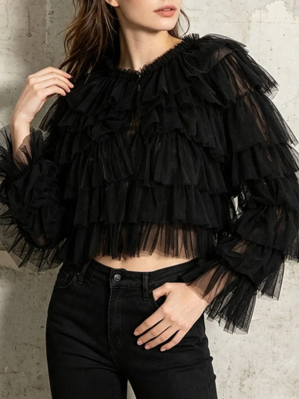 Mikhaela Mesh Long Sleeve Top - OWNCI