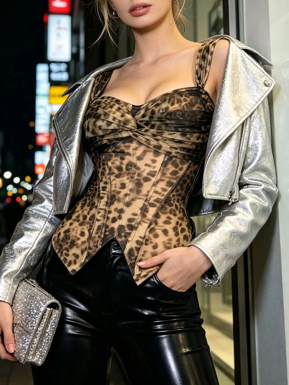 Melly Leopard Corset Top - OWNCI Melly Leopard Corset Top - OWNCI