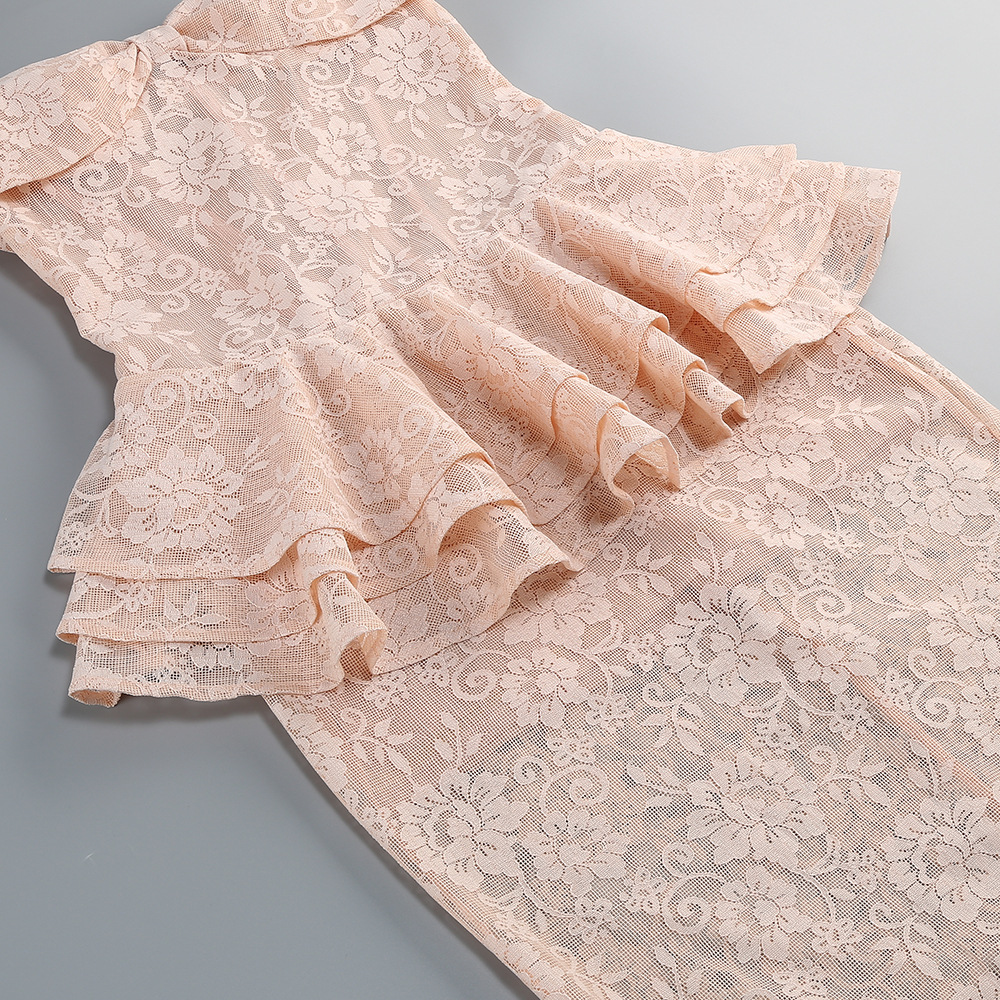 Strapless Nude Peplum Maxi Dress Nude Pink - OWNCI Strapless Nude Peplum Maxi Dress Nude Pink - OWNCI