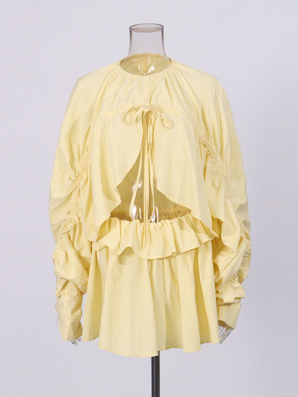Michell Yellow Long Sleeve Two-Piece Set - OWNCI