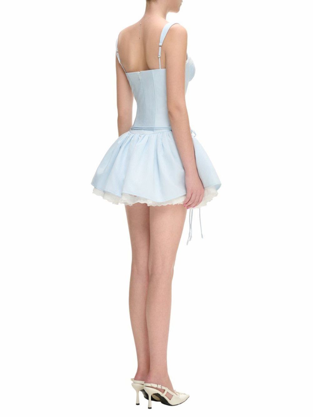 Lace Draped Bustier A Line Dress - OWNCI
