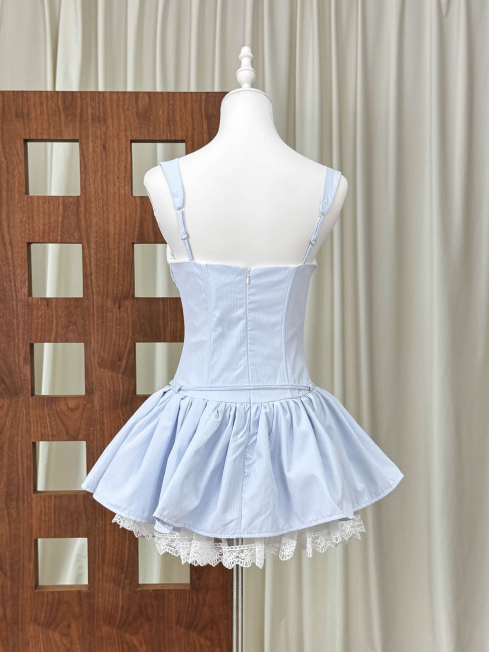 Lace Draped Bustier A Line Dress - OWNCI Lace Draped Bustier A Line Dress - OWNCI