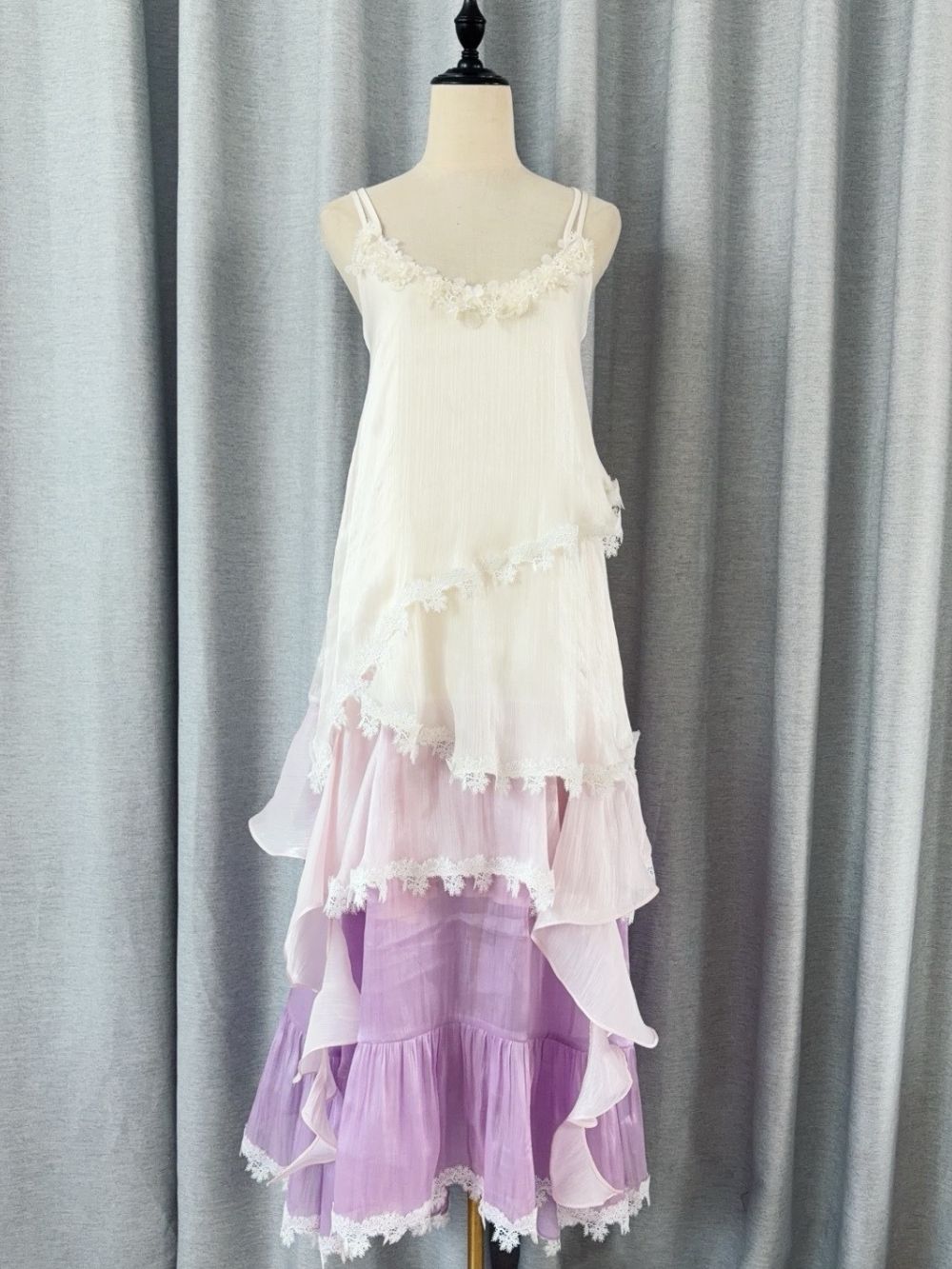 Maude Purple Spaghetti Lace Layered Maxi Dress - OWNCI Maude Purple Spaghetti Lace Layered Maxi Dress - OWNCI
