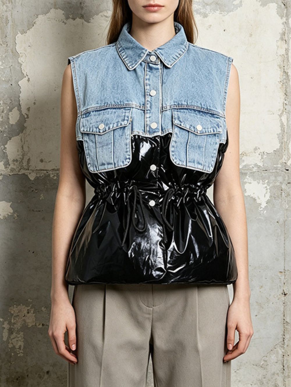 Mihaela Denim Patchwork Jacket - OWNCI