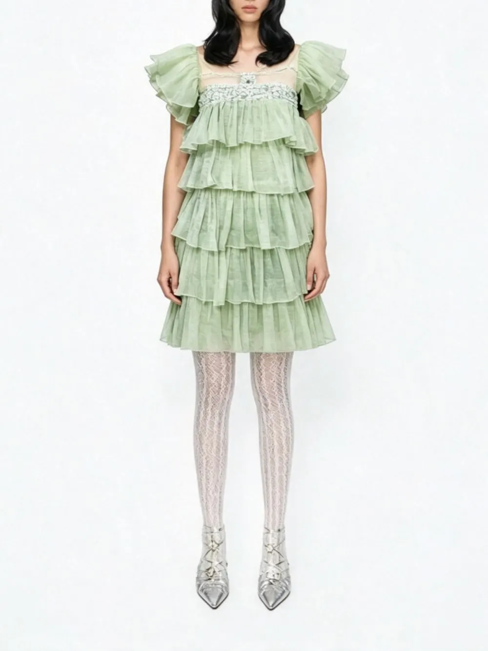 Meghan Green Layered Mini Dress - OWNCI