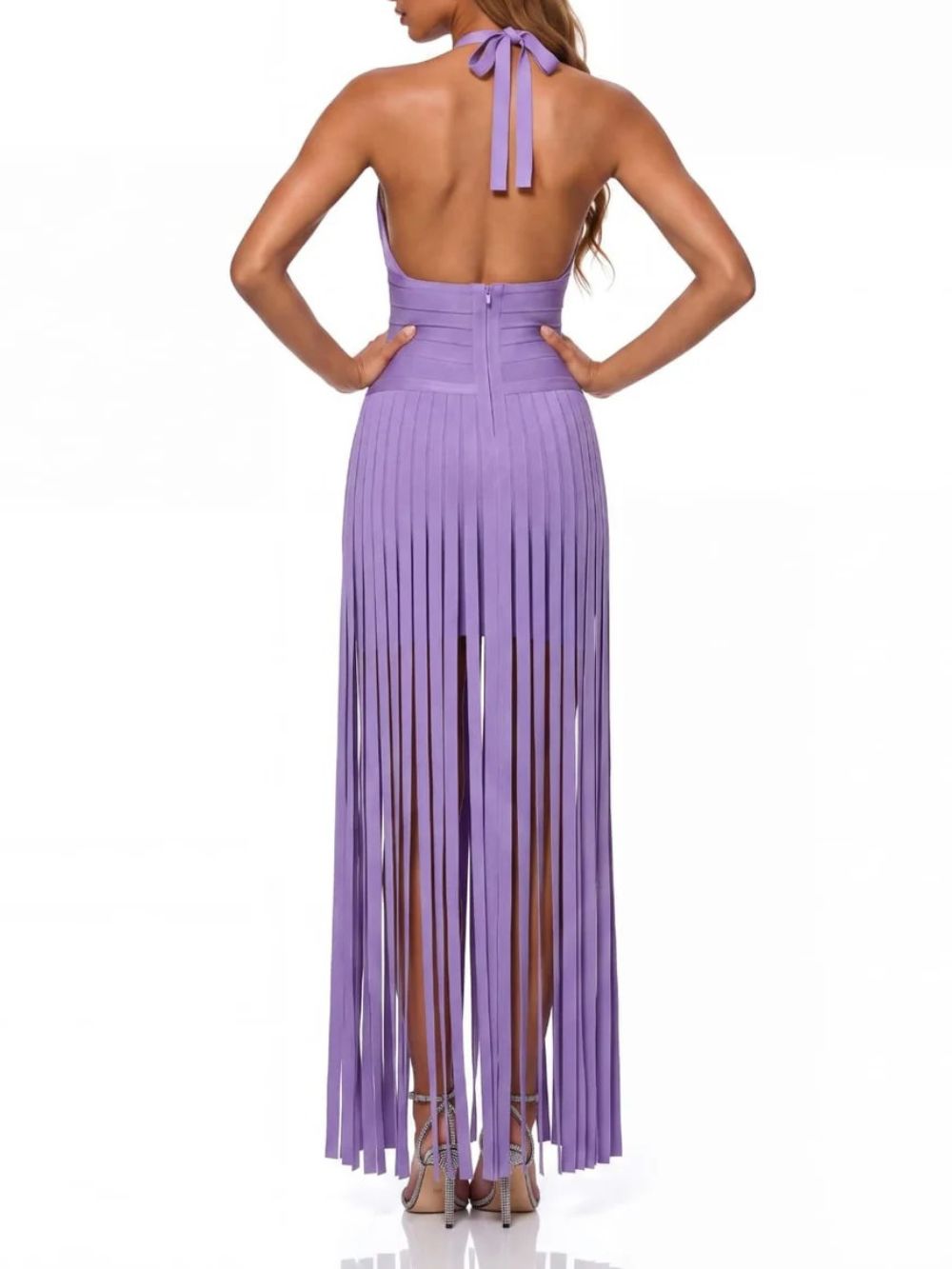 Mardune Basketweave Bandage Fringe Dress - OWNCI