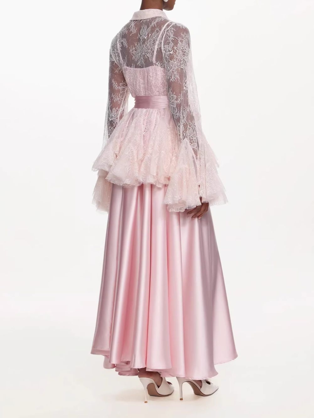 Miori Pink Lace Top & Maxi Dress Set - OWNCI