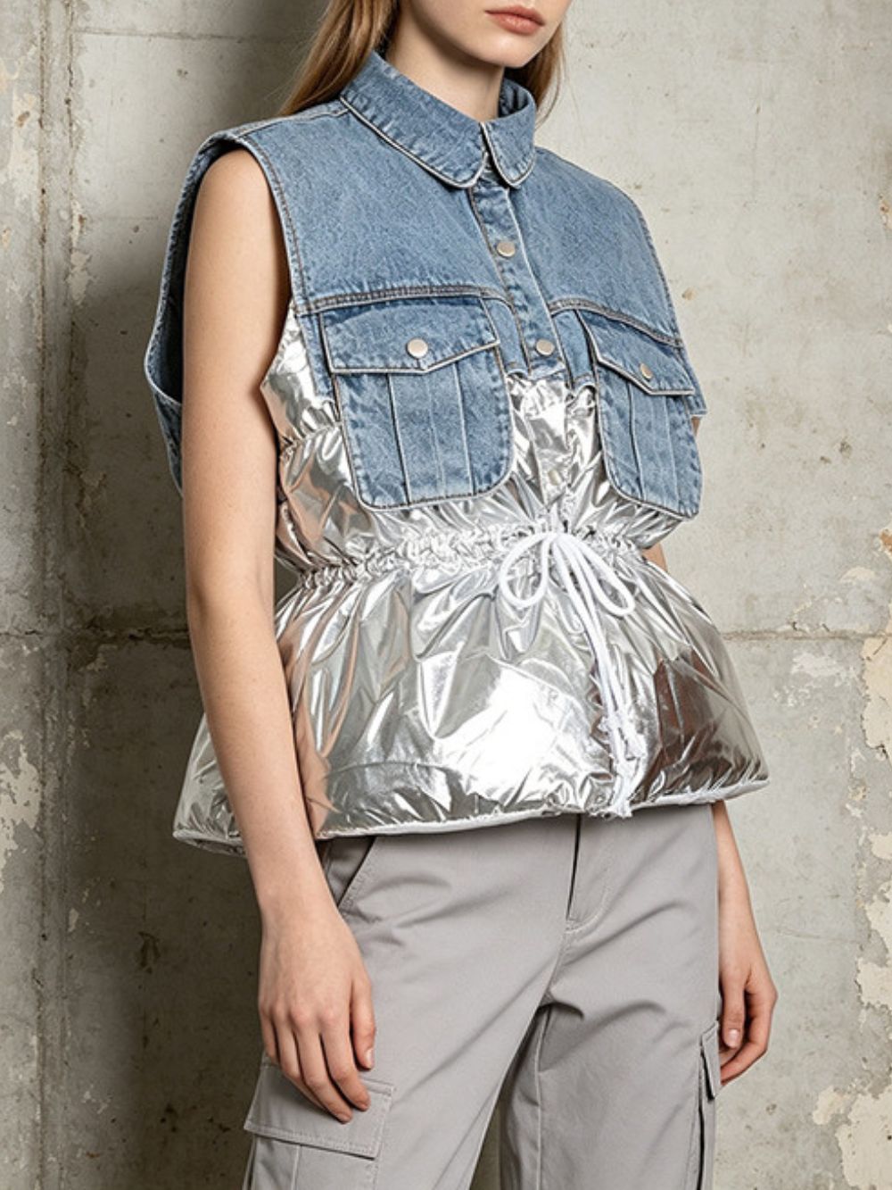 Mihaela Denim Patchwork Jacket - OWNCI