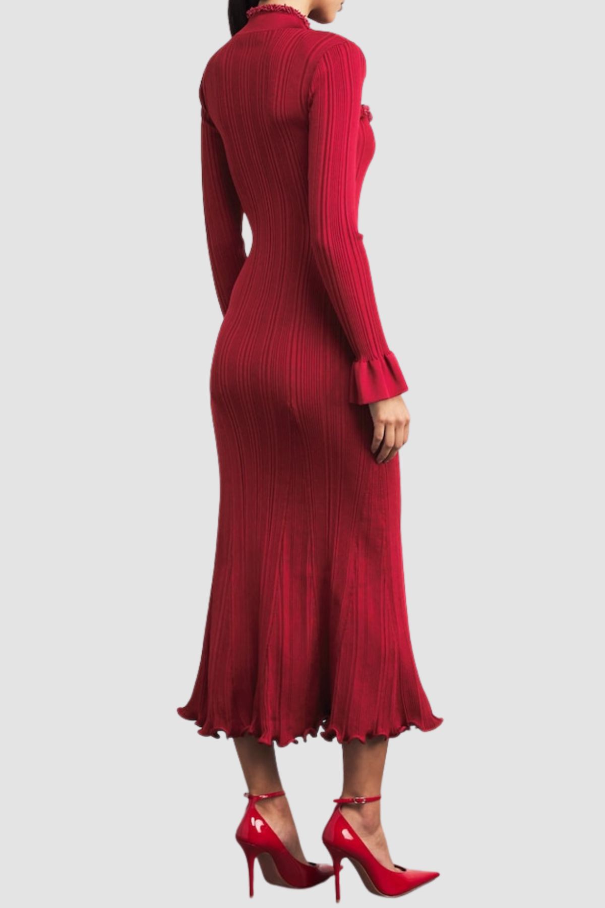 Austio Pearl Trim Knit Midi Dress - OWNCI Austio Pearl Trim Knit Midi Dress - OWNCI
