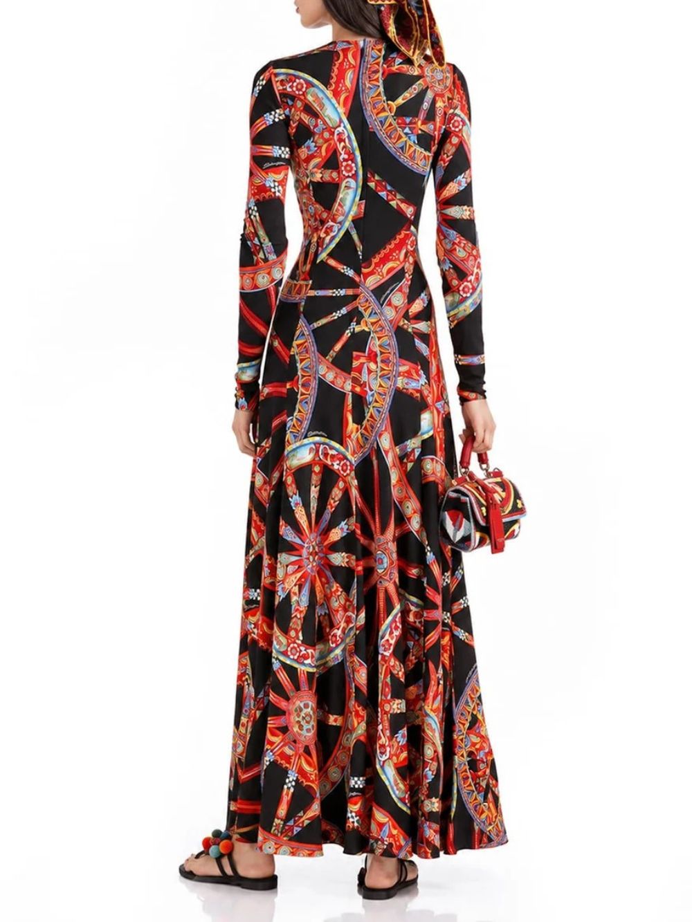 Tervik Long Sleeve Printed Maxi Dress - OWNCI