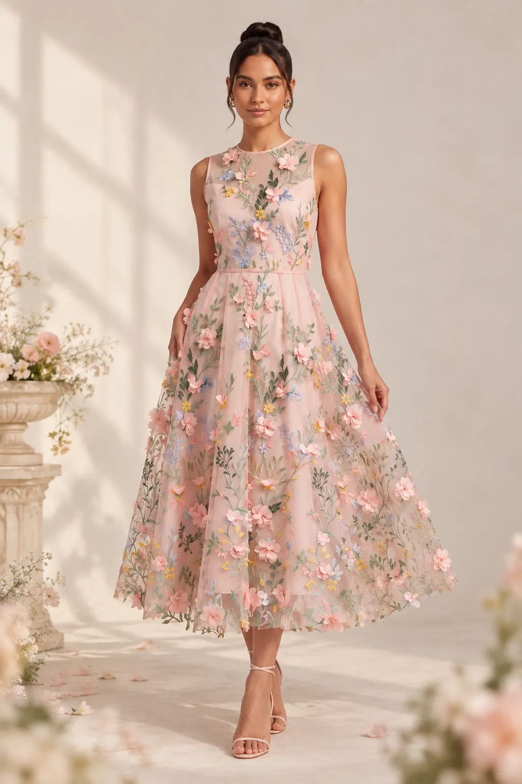 Pale Pink Tulle A-Line Dress - OWNCI Pale Pink Tulle A-Line Dress - OWNCI