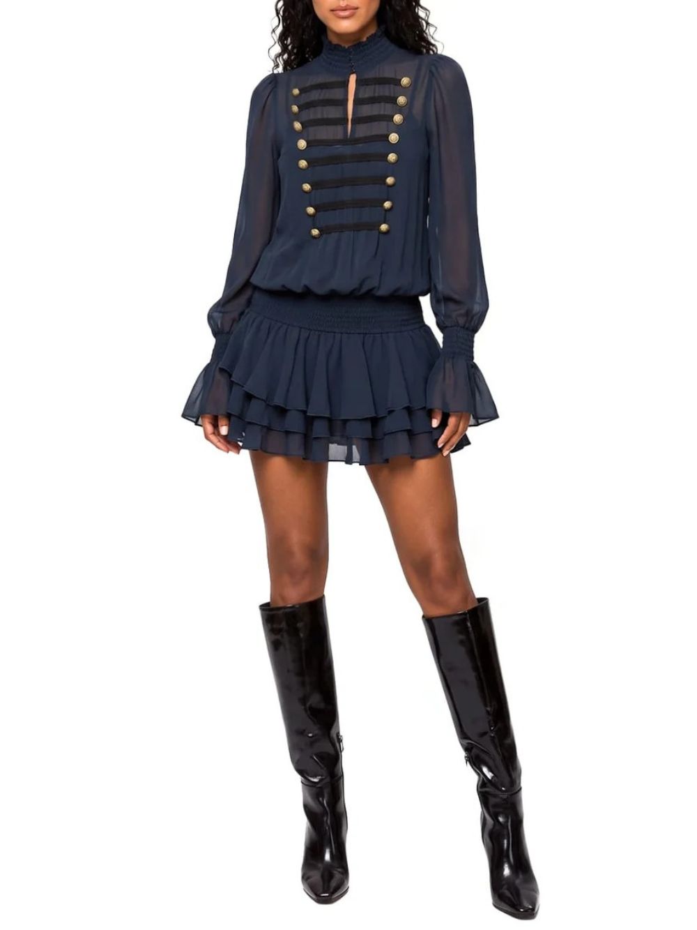 Cindrel Long Sleeve Ruffle Dress Set - OWNCI