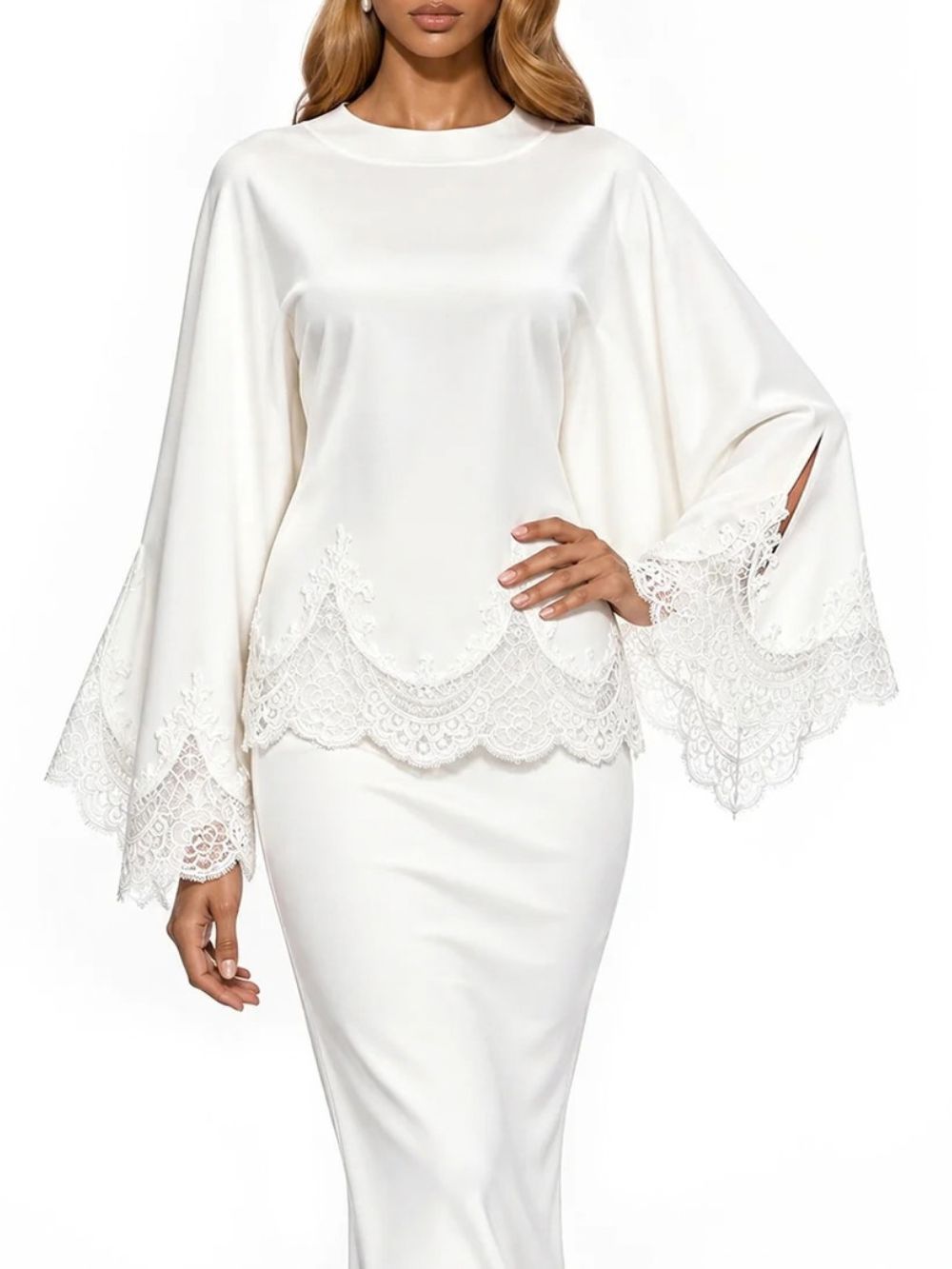 Turelia Lace Satin Skirt Set - OWNCI Turelia Lace Satin Skirt Set - OWNCI