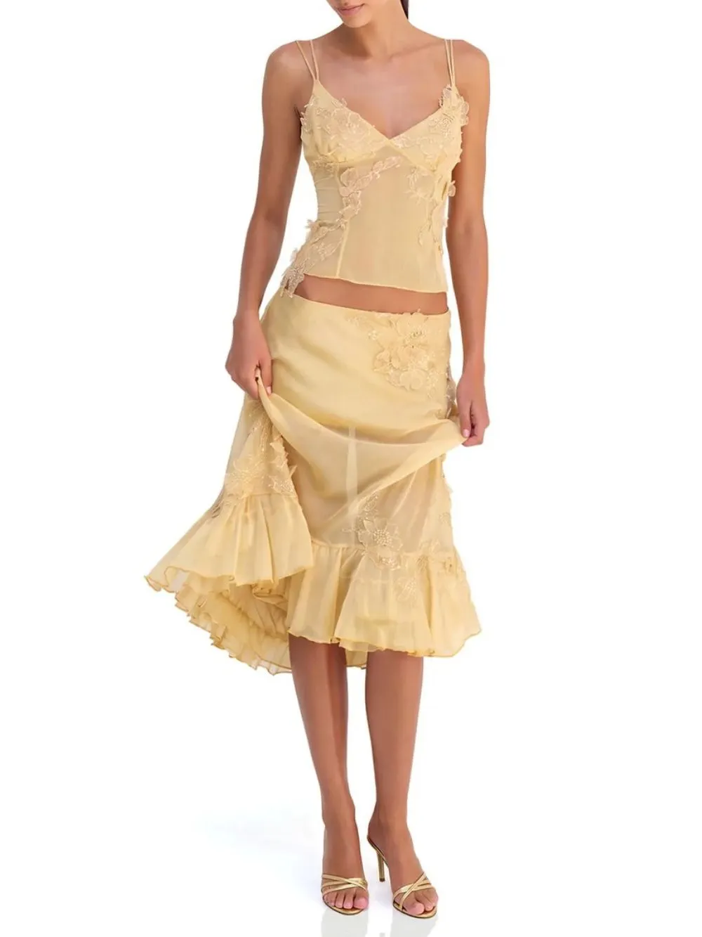 Graziella Spaghetti Ruffle Skirt Set - OWNCI