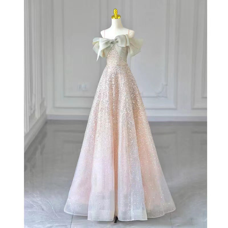 Silver Sequined Tulle a-Line Gown - OWNCI Silver Sequined Tulle a-Line Gown - OWNCI