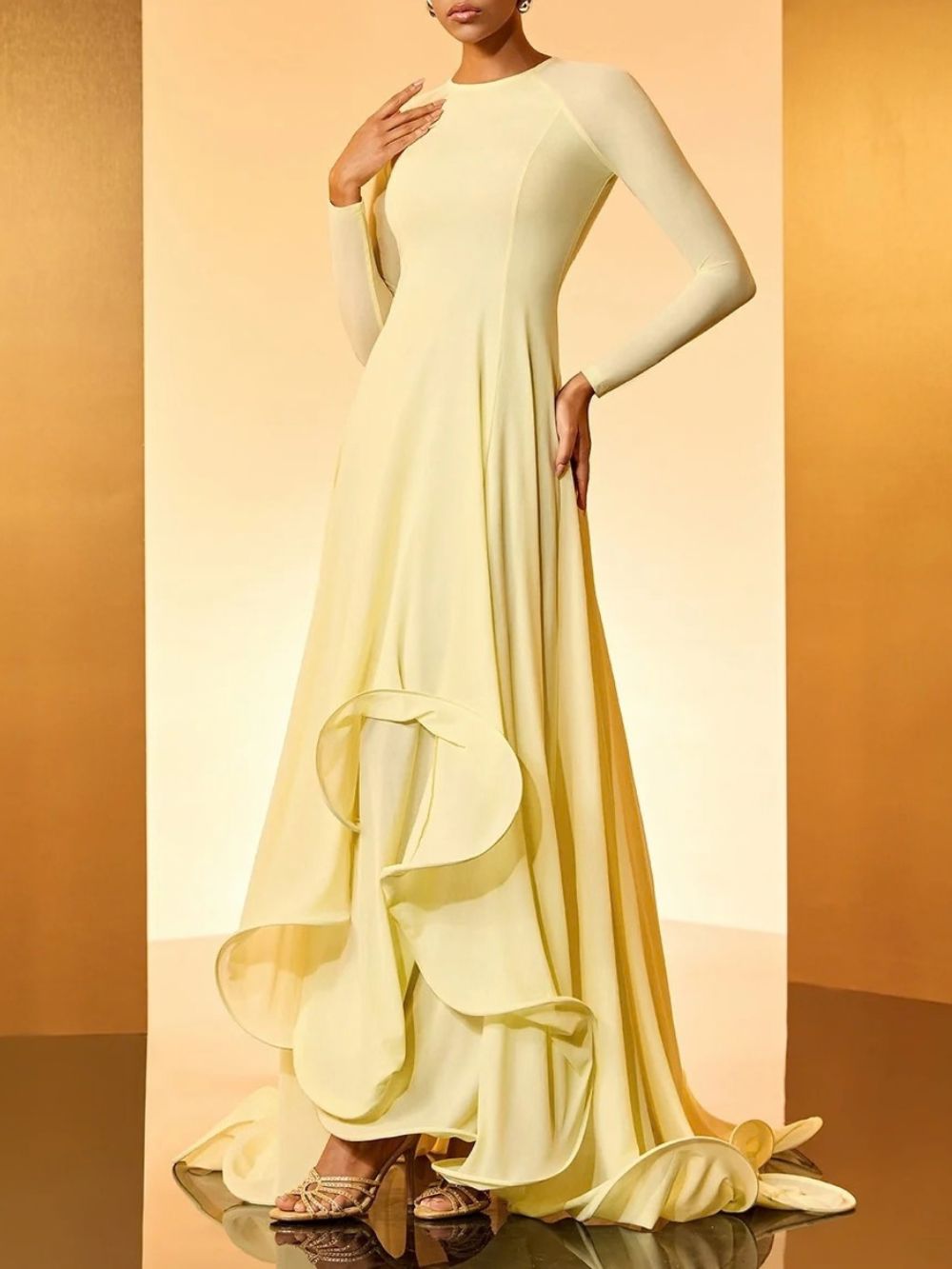 Gwyllyn Long Sleeve Ruffle Maxi Dress - OWNCI Gwyllyn Long Sleeve Ruffle Maxi Dress - OWNCI