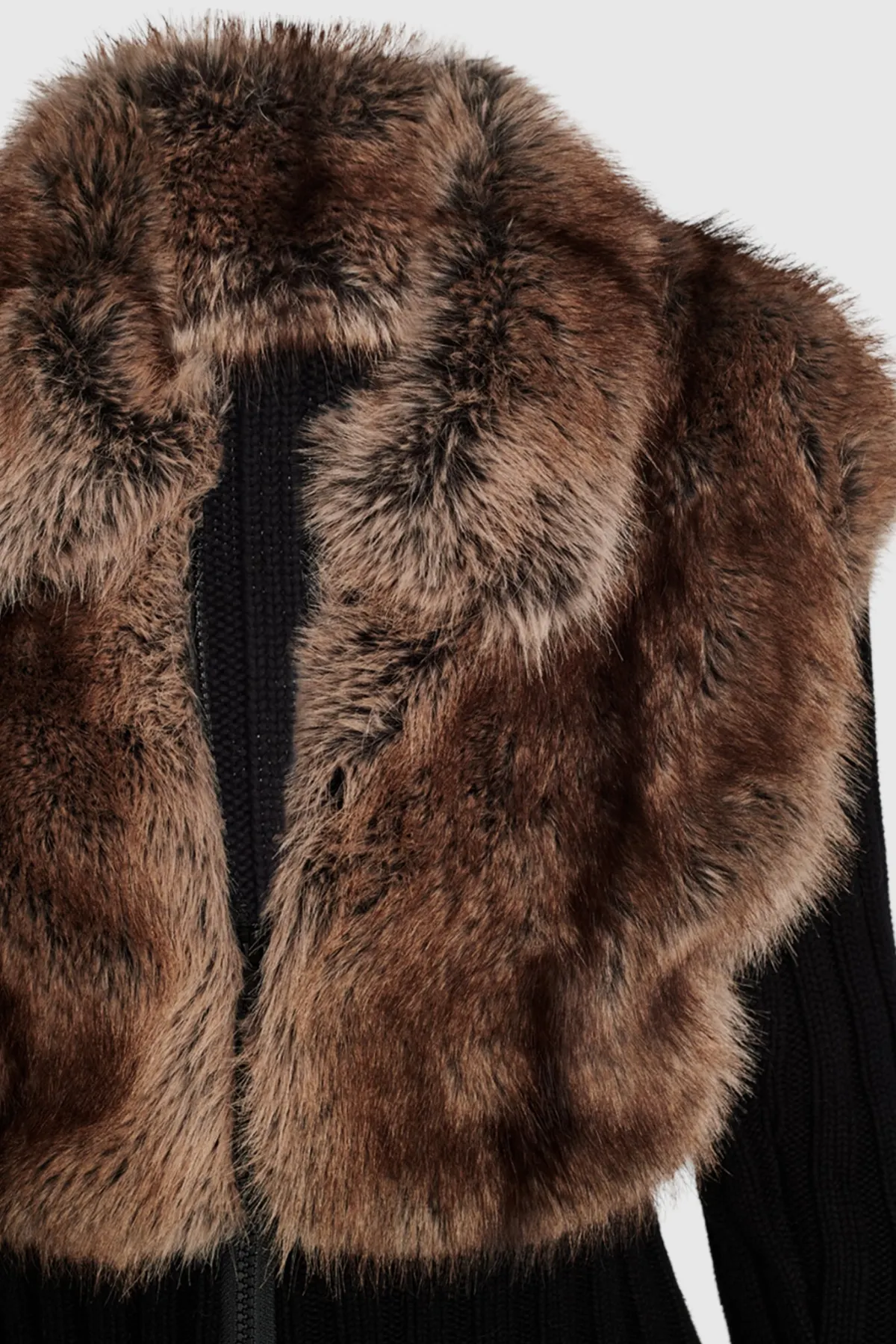 Geraldine Faux Fur Knit Coat - OWNCI Geraldine Faux Fur Knit Coat - OWNCI