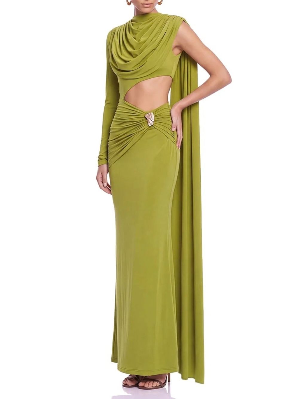 Ruvessa Cutout Draped Maxi Dress - OWNCI Ruvessa Cutout Draped Maxi Dress - OWNCI