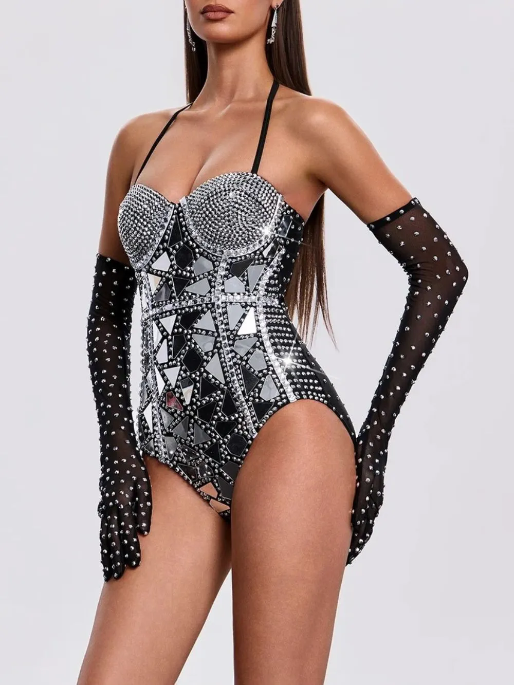 Nardex Rhinestone Sequin Bodysuit - OWNCI Nardex Rhinestone Sequin Bodysuit - OWNCI
