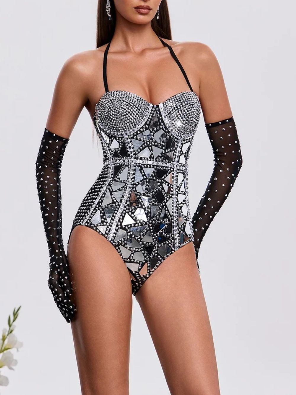 Nardex Rhinestone Sequin Bodysuit - OWNCI Nardex Rhinestone Sequin Bodysuit - OWNCI