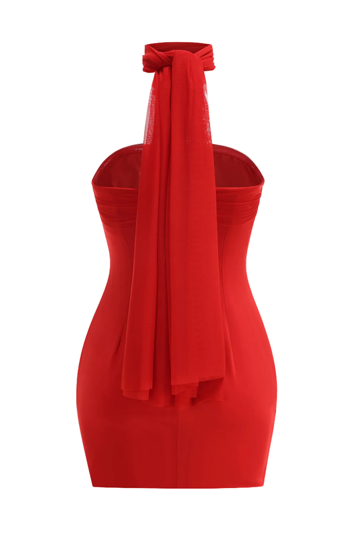 Asat Strapless Wrap Mini Dress – Red - OWNCI Asat Strapless Wrap Mini Dress – Red - OWNCI