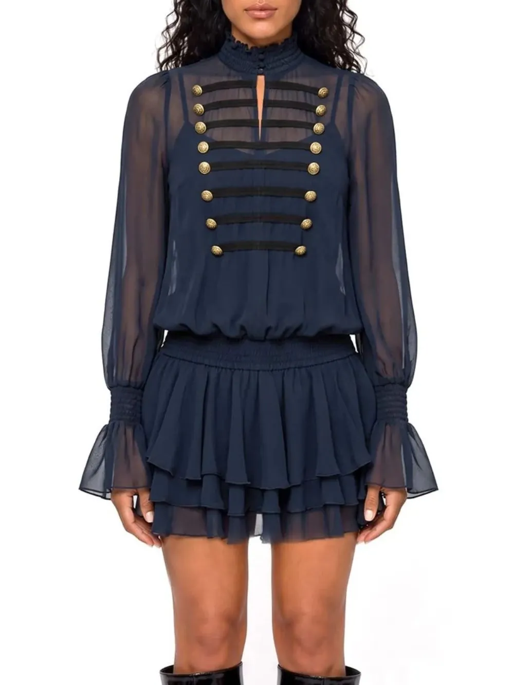 Cindrel Long Sleeve Ruffle Dress Set - OWNCI Cindrel Long Sleeve Ruffle Dress Set - OWNCI