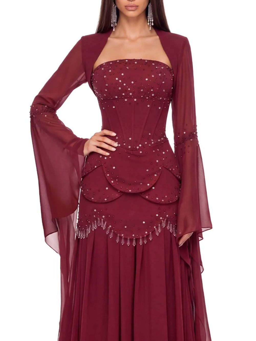 Soreq Cape Crystal Maxi Dress - OWNCI Soreq Cape Crystal Maxi Dress - OWNCI