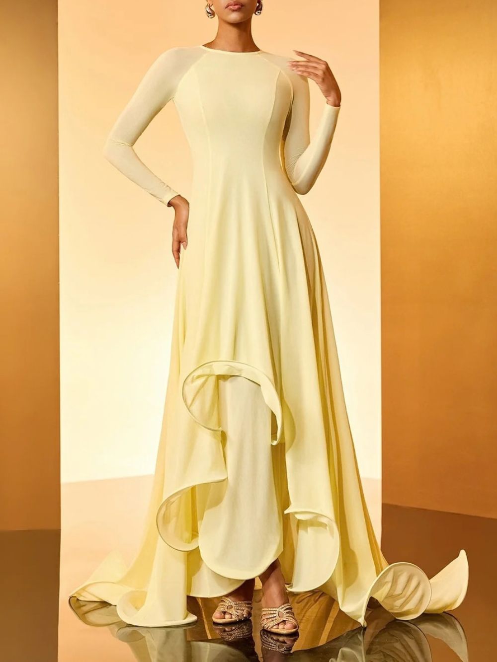 Gwyllyn Long Sleeve Ruffle Maxi Dress - OWNCI Gwyllyn Long Sleeve Ruffle Maxi Dress - OWNCI