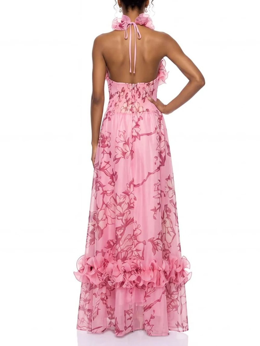 Norevik Halterneck Floral Maxi Dress - OWNCI