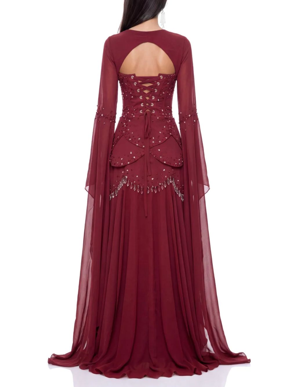 Soreq Cape Crystal Maxi Dress - OWNCI