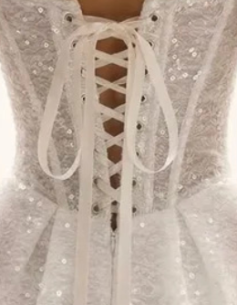 White Sequined Mesh Tulle Fit-And-Flare Mini Dress - OWNCI White Sequined Mesh Tulle Fit-And-Flare Mini Dress - OWNCI