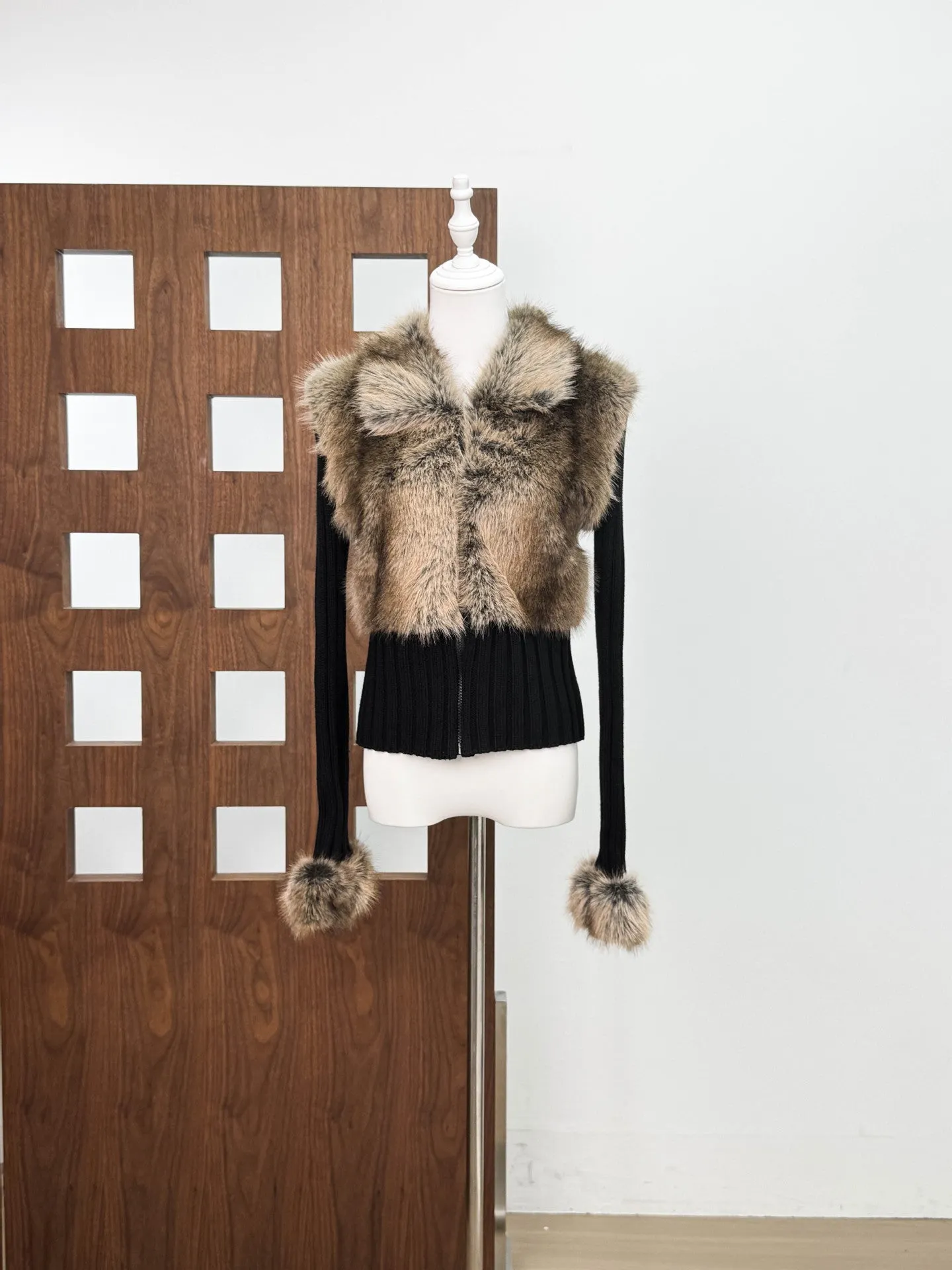 Geraldine Faux Fur Knit Coat - OWNCI Geraldine Faux Fur Knit Coat - OWNCI