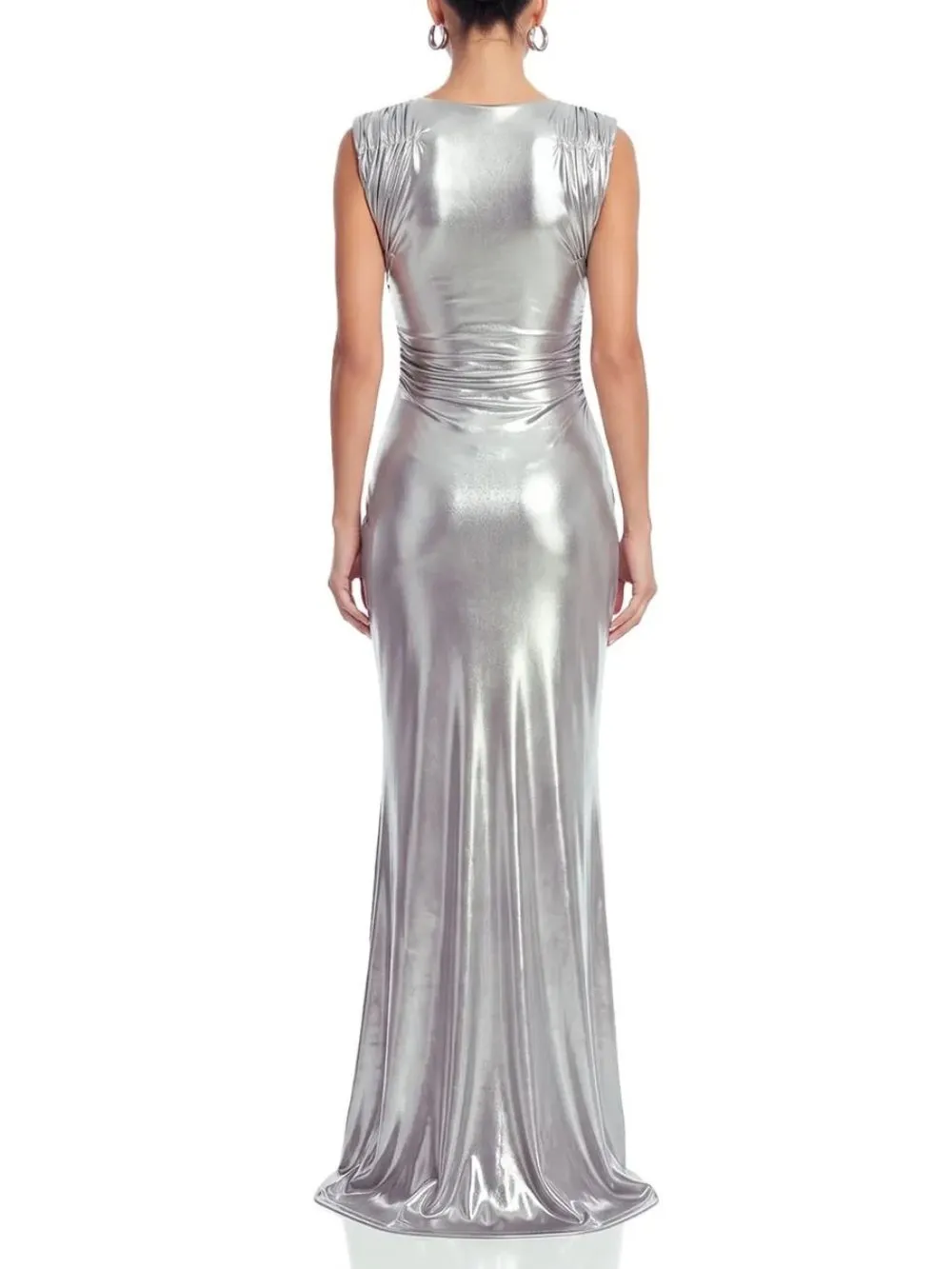 Belsune Sleeveless Ruched Maxi Dress - OWNCI