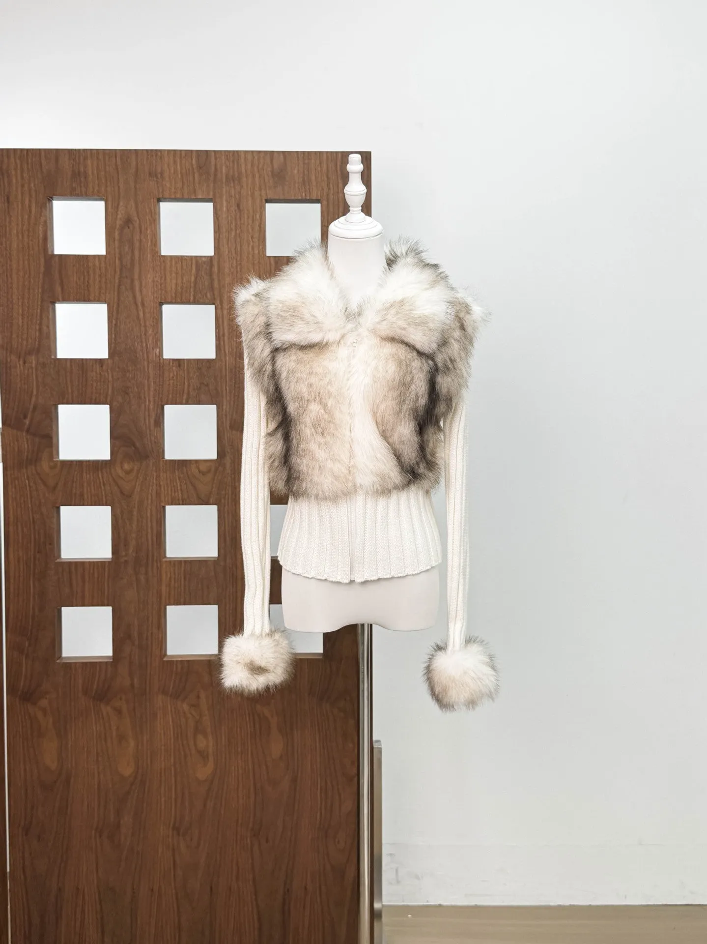 Geraldine Faux Fur Knit Coat - OWNCI Geraldine Faux Fur Knit Coat - OWNCI
