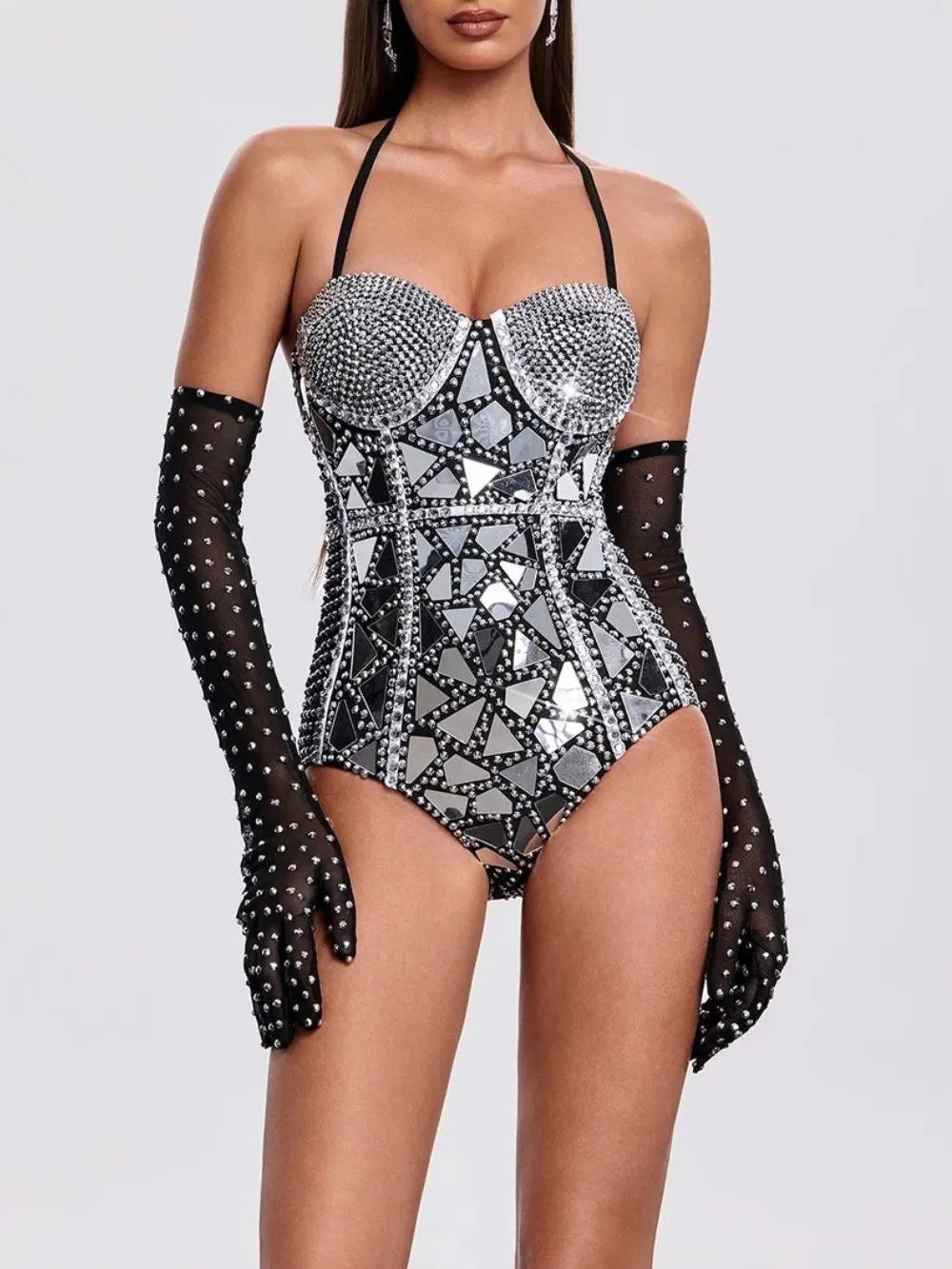 Nardex Rhinestone Sequin Bodysuit - OWNCI Nardex Rhinestone Sequin Bodysuit - OWNCI
