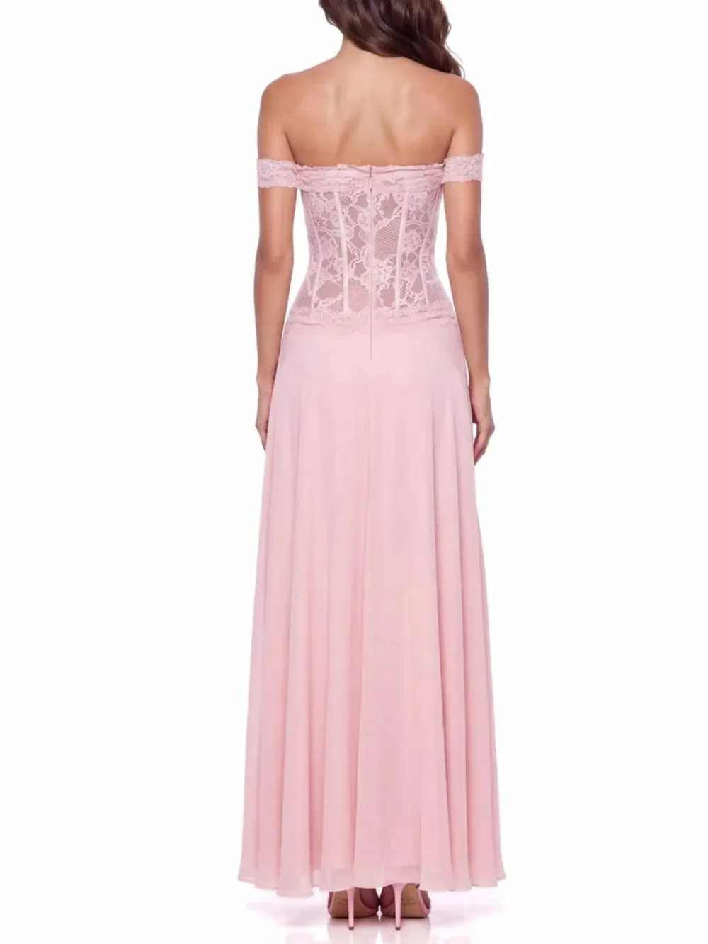 Evarik Off Shoulder Lace Maxi Dress - OWNCI