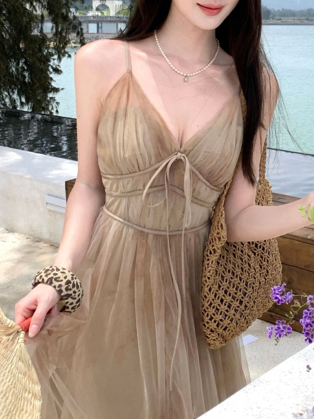 Mirel Spaghetti Mesh Maxi Dress - OWNCI Mirel Spaghetti Mesh Maxi Dress - OWNCI