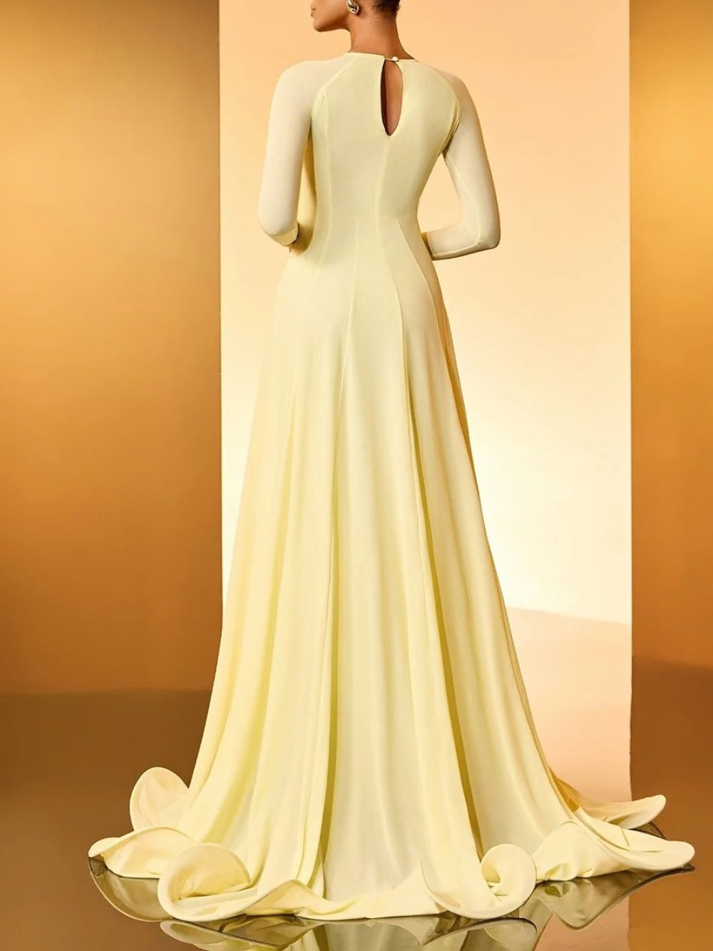 Gwyllyn Long Sleeve Ruffle Maxi Dress - OWNCI
