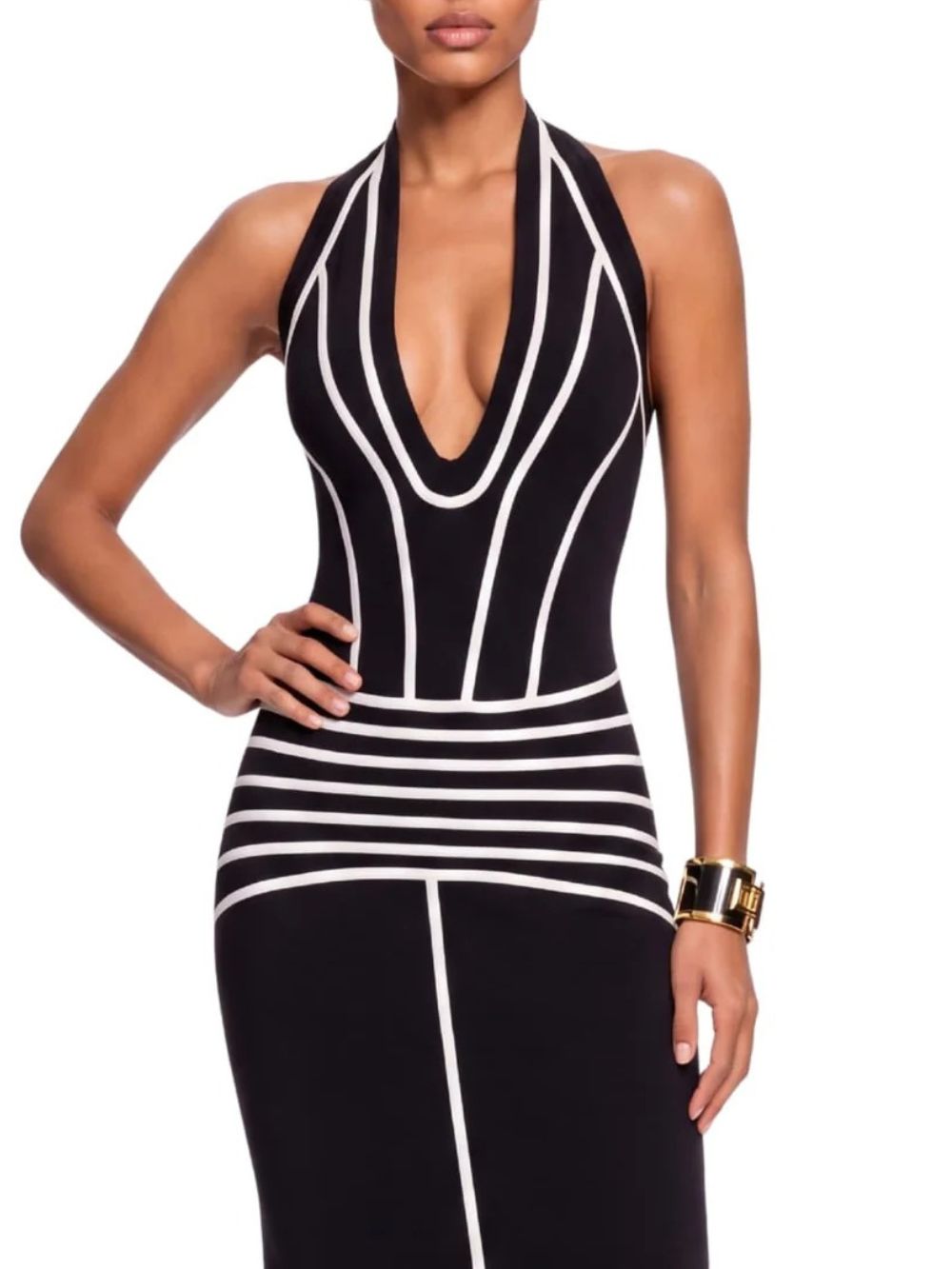 Jorensa V Neck Split Maxi Dress - OWNCI Jorensa V Neck Split Maxi Dress - OWNCI