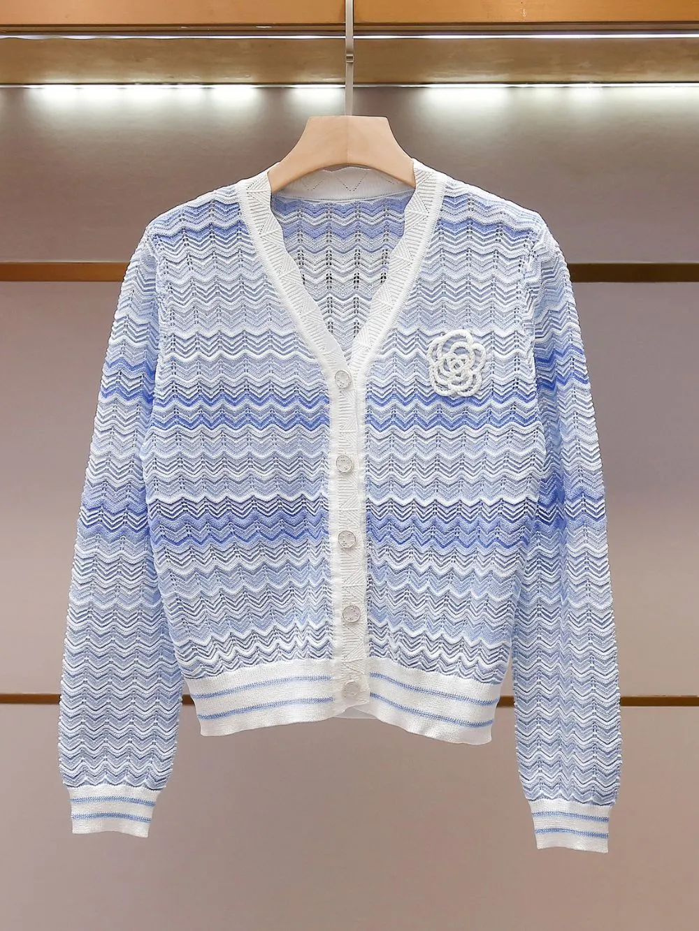 Minnie Blue Stripe Cardigan - OWNCI Minnie Blue Stripe Cardigan - OWNCI