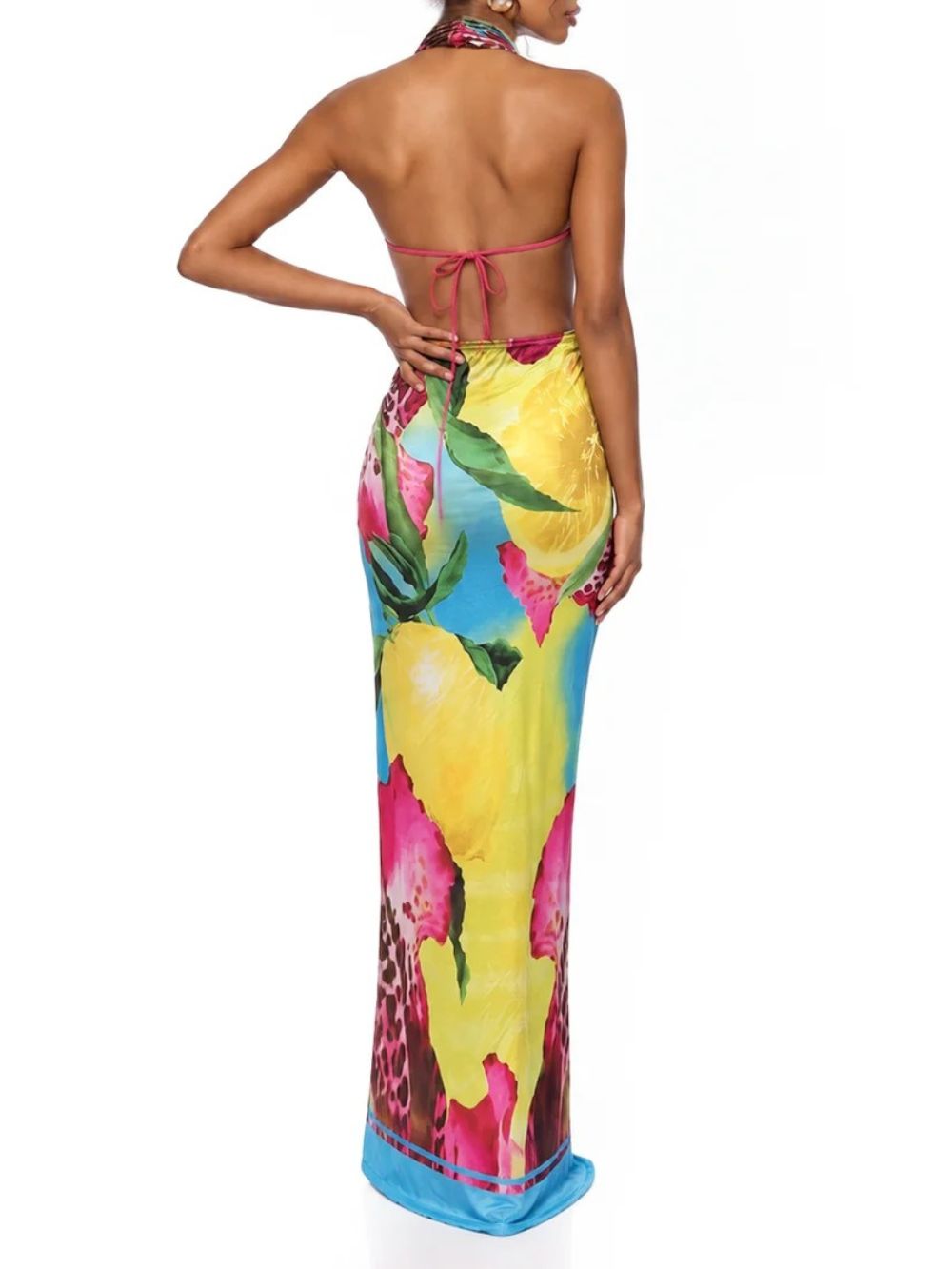 Maysel Cowl Neck Floral Split Skirt Set - OWNCI