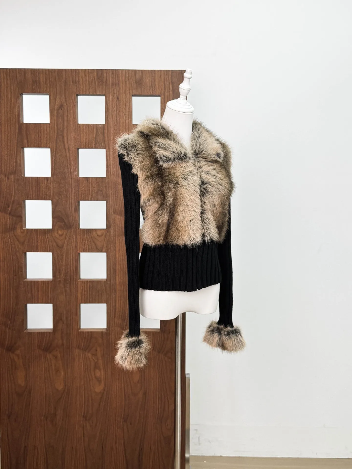 Geraldine Faux Fur Knit Coat - OWNCI Geraldine Faux Fur Knit Coat - OWNCI